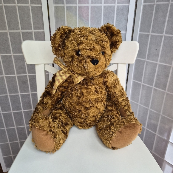 Animal Alley Other - Vintage Animal Alley Teddy Bear Brown Made for Toy R Us W/ Ribbon Bow 10” Plush